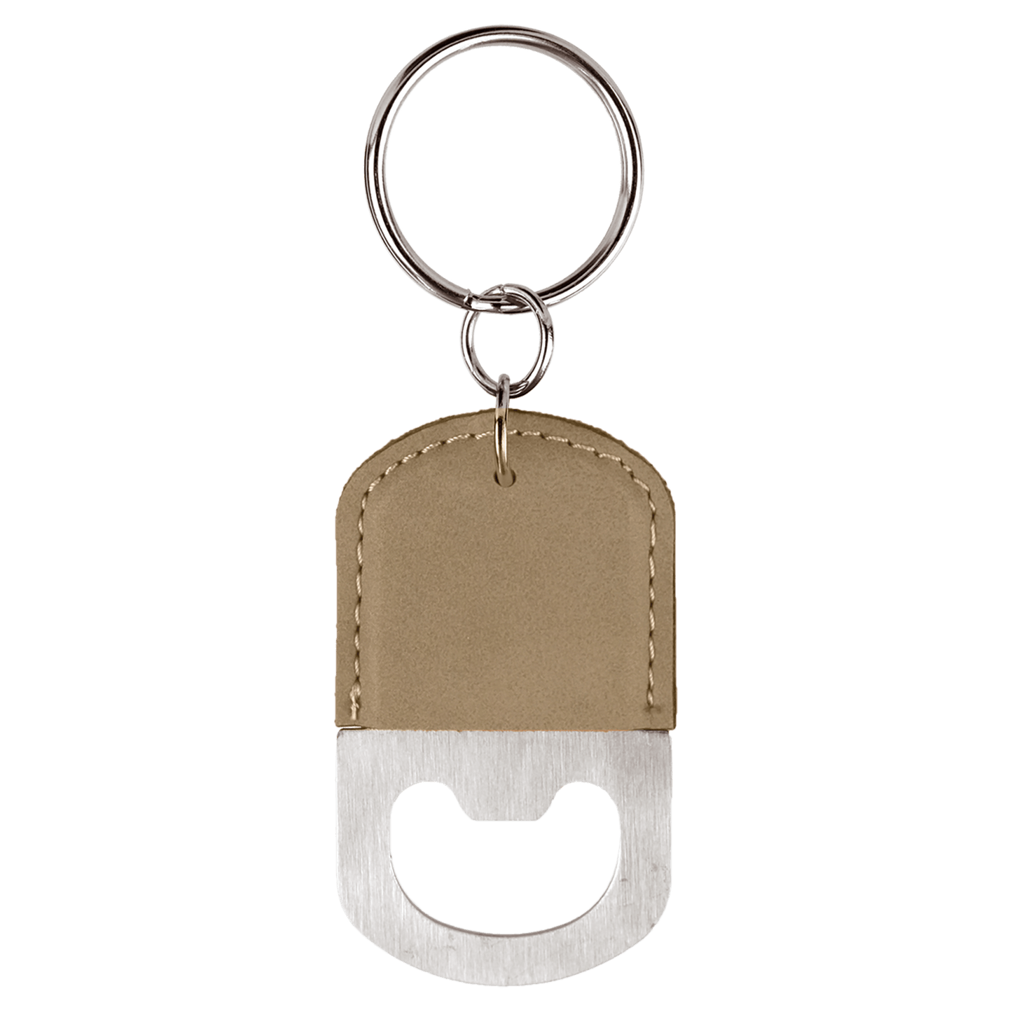 Leatherette Bottle Opener Keychain with Initials