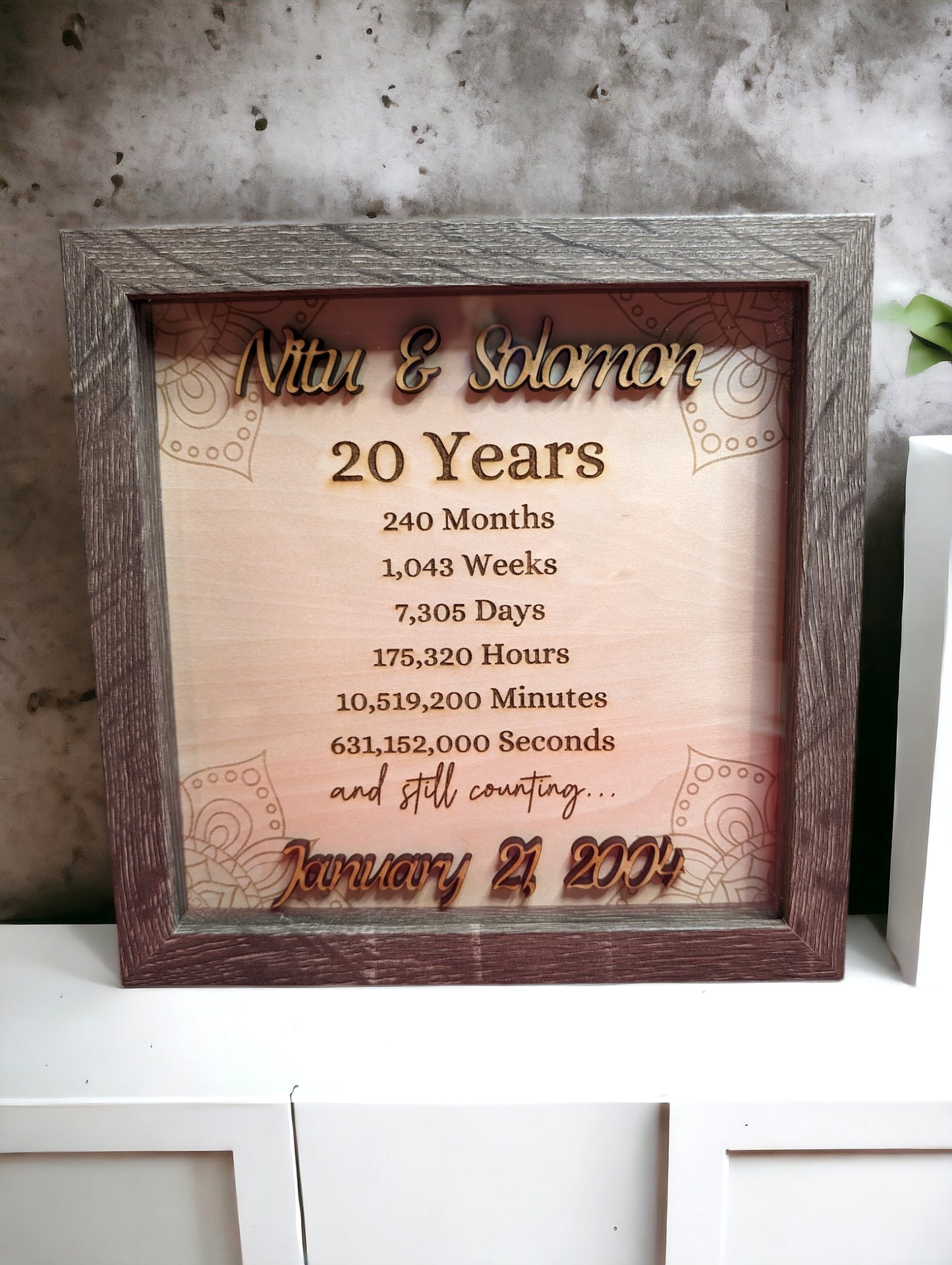 Anniversary Count Down Shadow Box