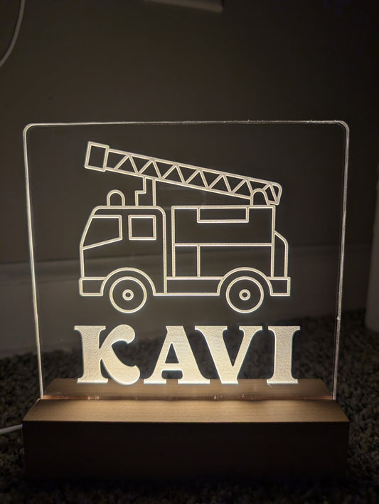 Night Light with Wooden Base