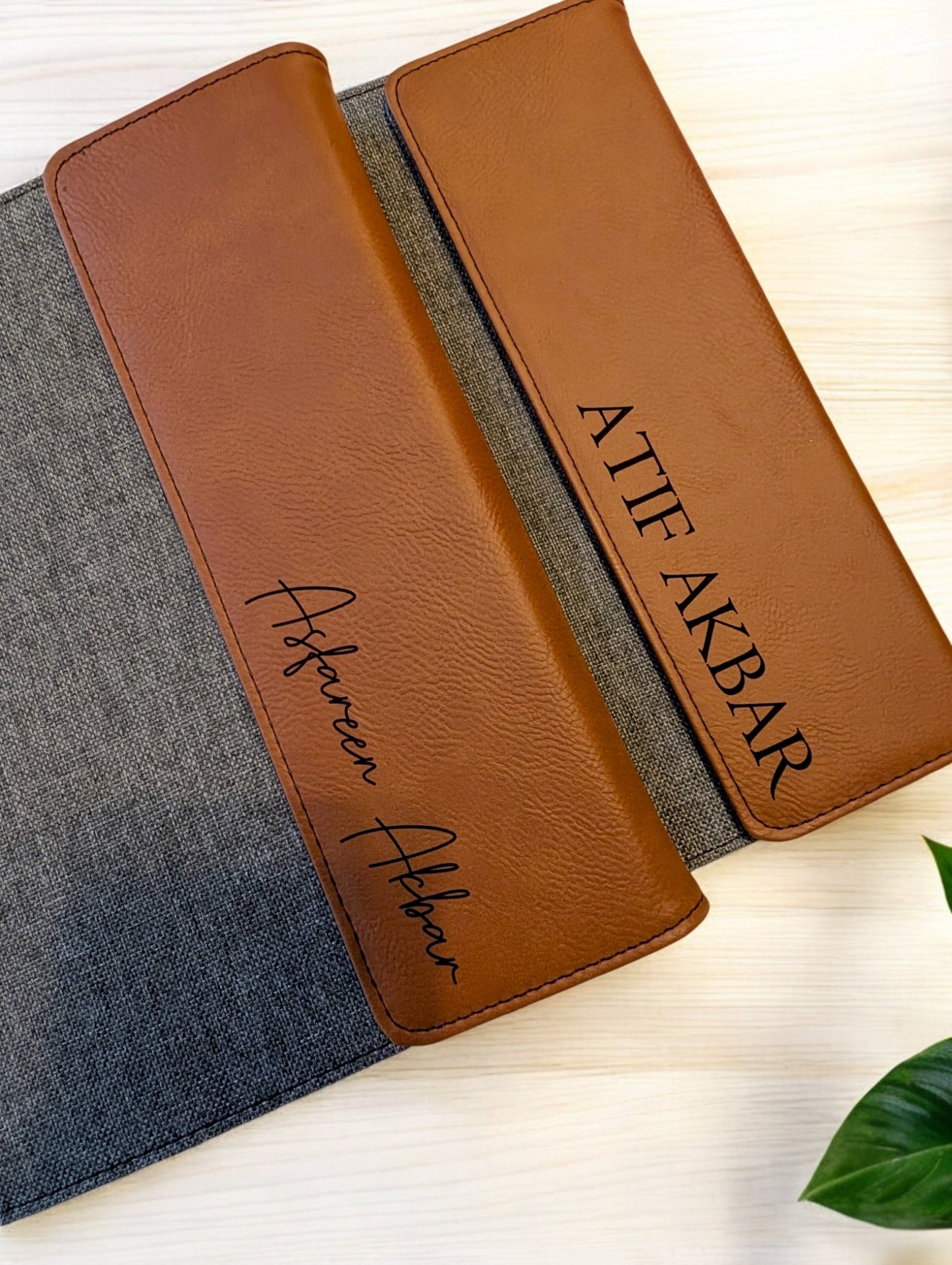 Leatherette Folding Portfolio - Medium
