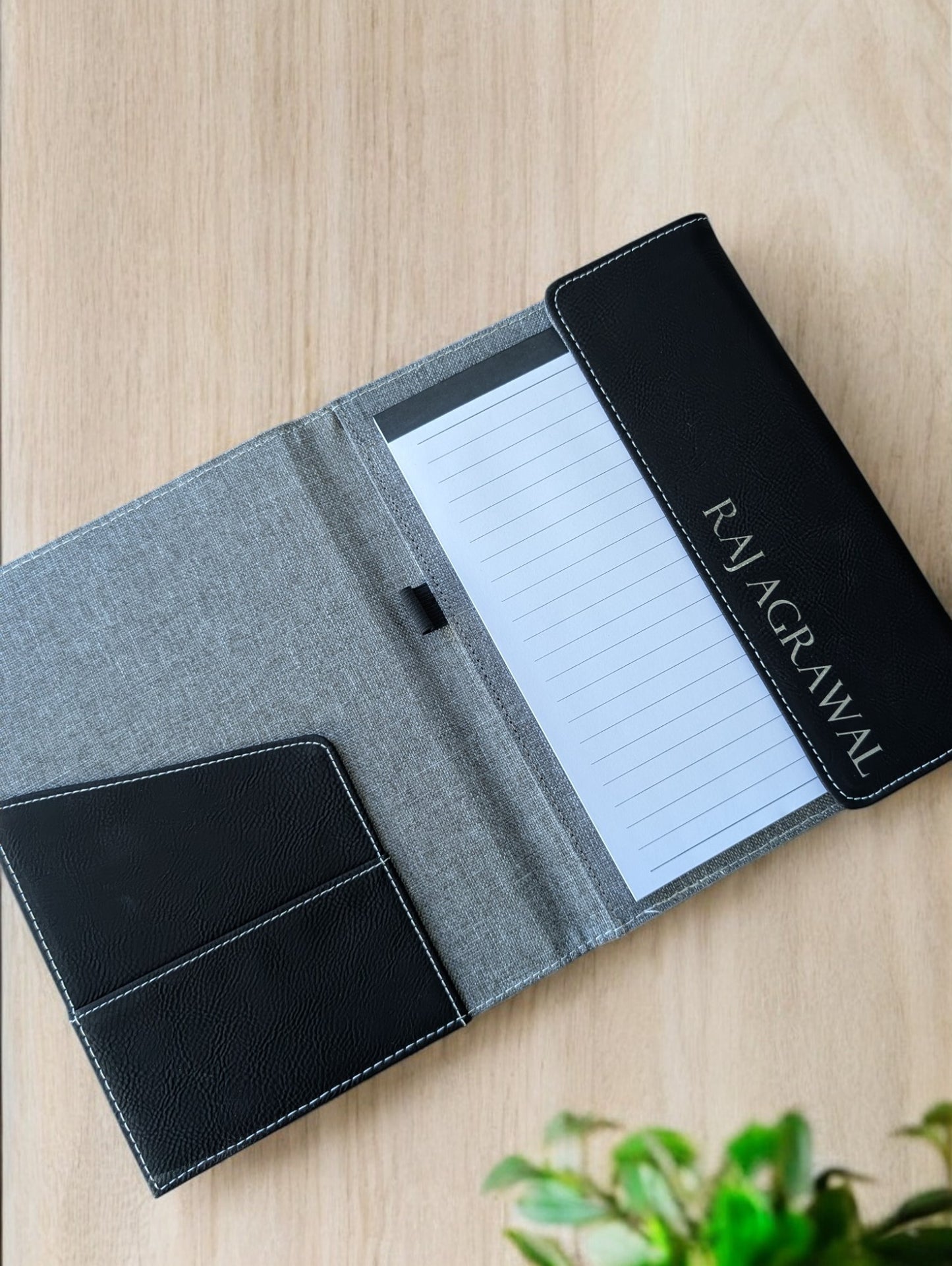 Leatherette Folding Portfolio - Medium