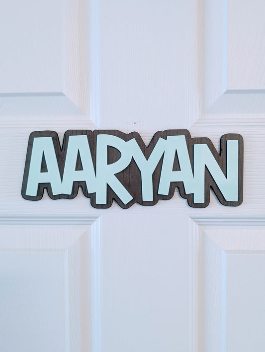Personalized Wooden Door Name Sign