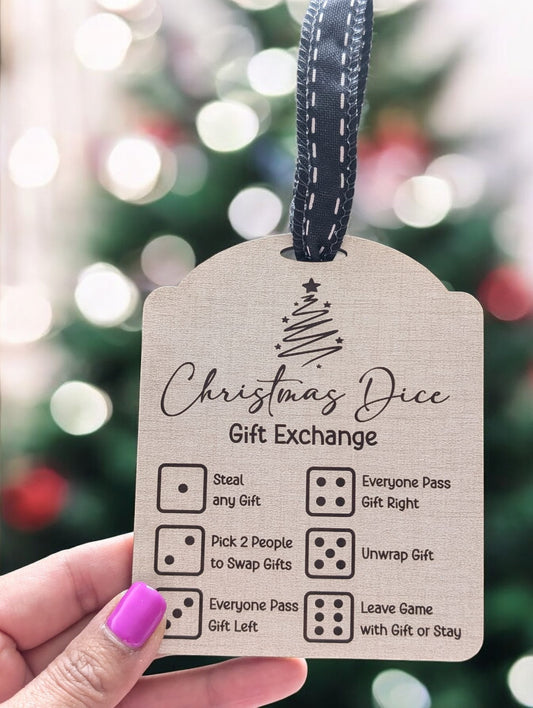 Christmas Dice Game Card Ornament