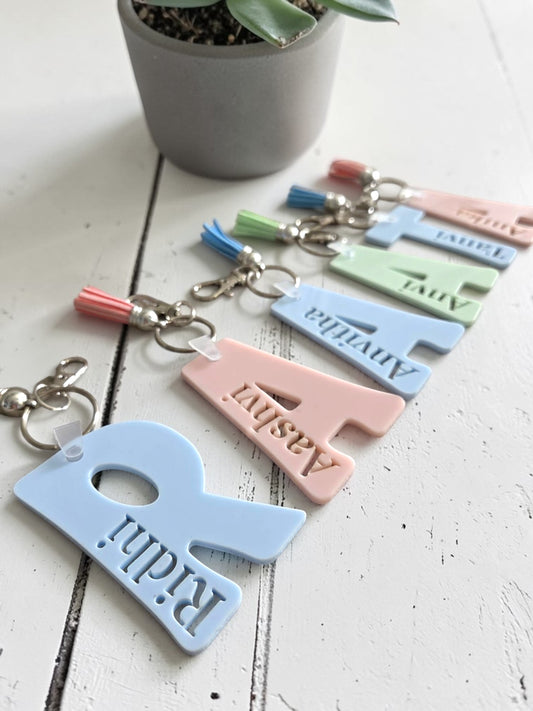 Name in Letter Acrylic Bag Tag/Keychain