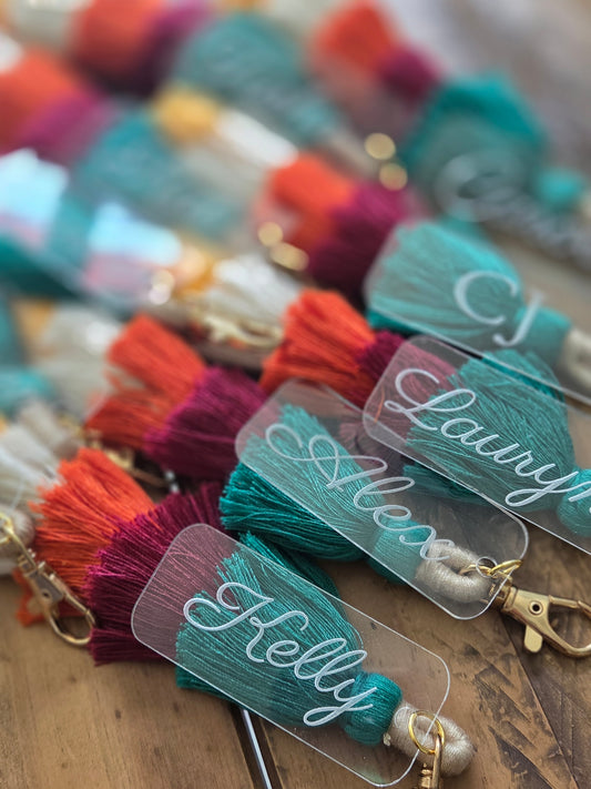 Color Tassel with Acrylic Name Tag