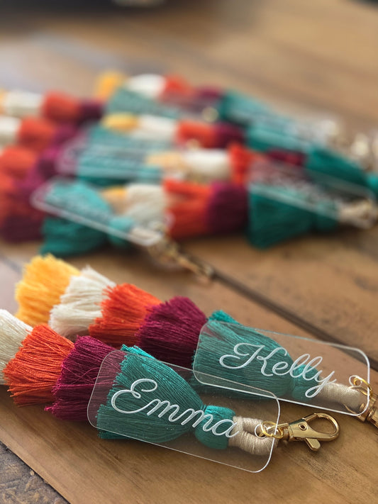 Color Tassel with Acrylic Name Tag