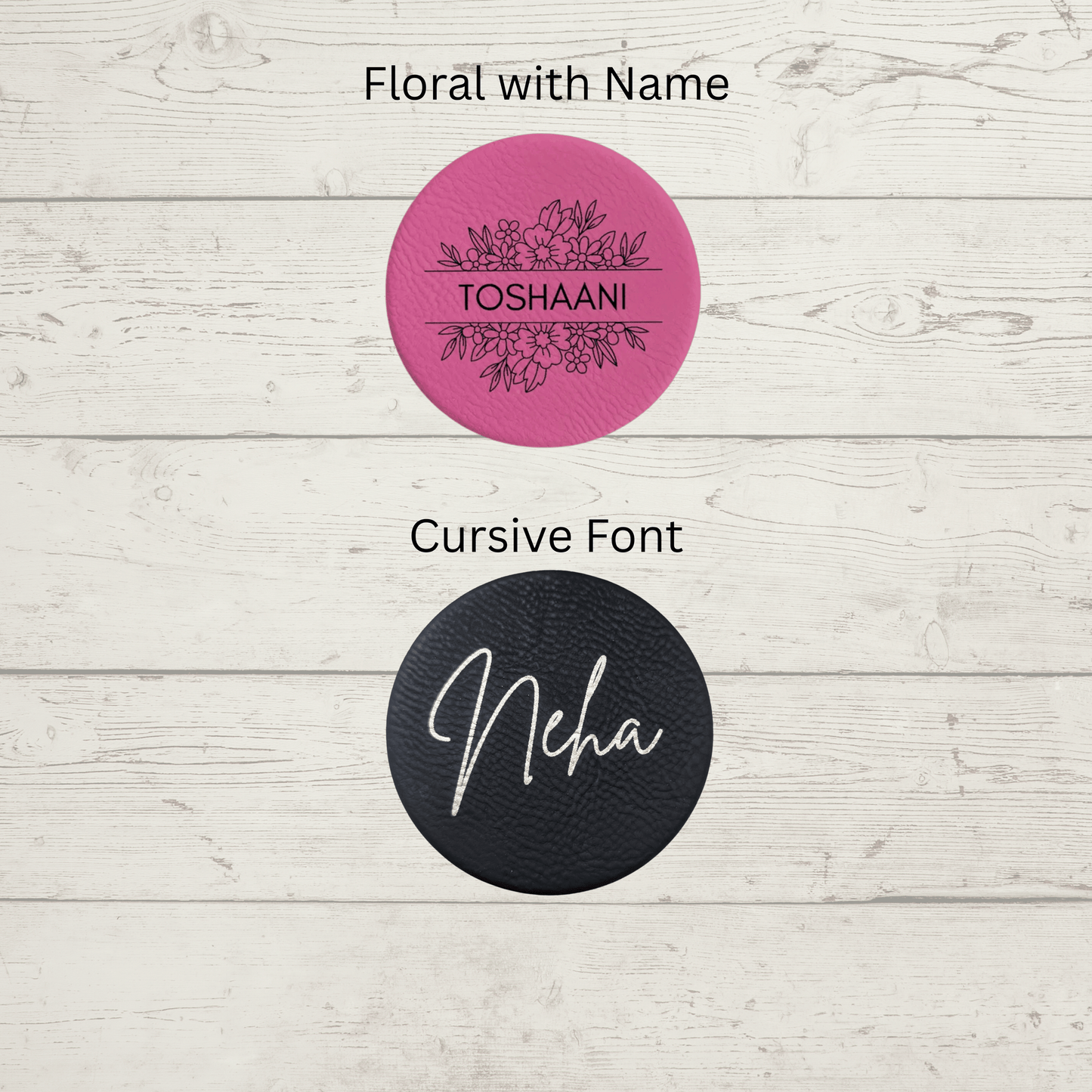 Floral Personalized Compact Mirror