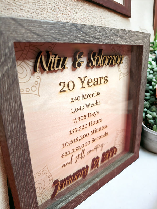 20th/50th  Anniversary Shadow Box