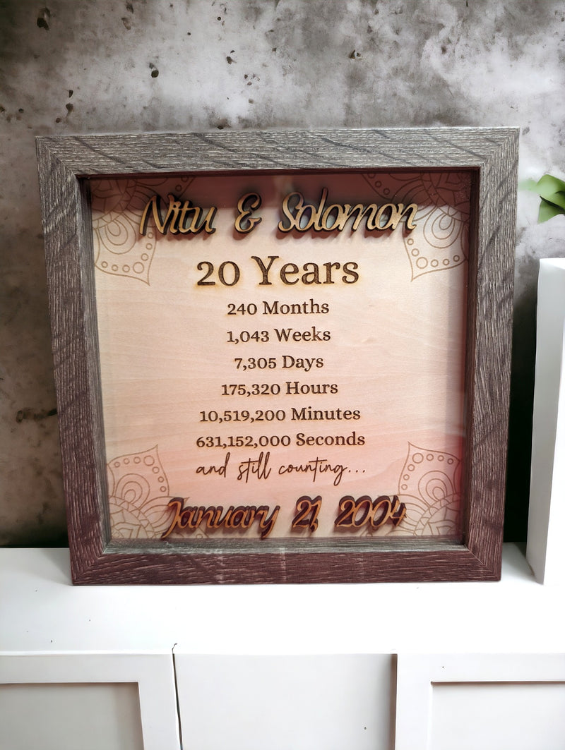 20th/50th  Anniversary Shadow Box