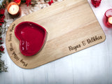 Wooden Tray with Heart Ceramic Bowl