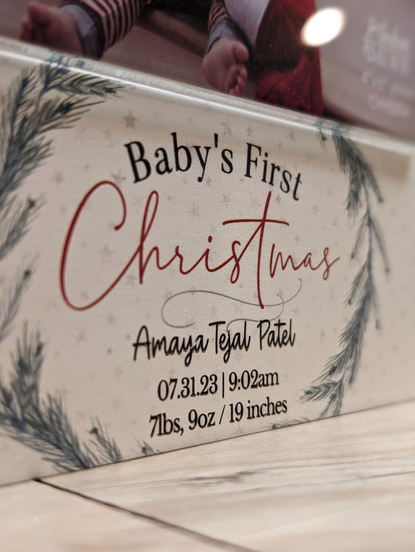 Baby's First Christmas Block Photo Frame