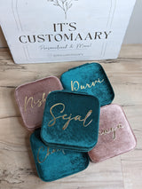 Personalized Velvet Travel Jewelry Box