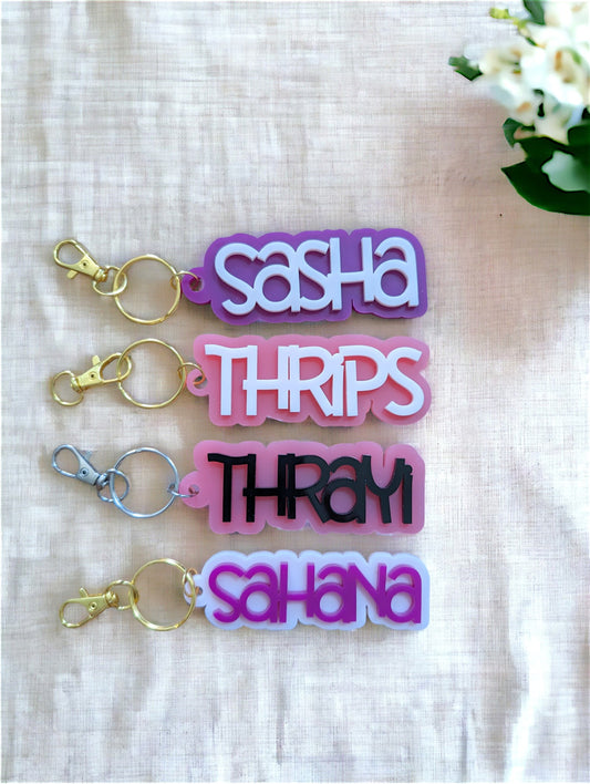 "Summer Fun" Double Layered Acrylic Keychains/Bag Tag