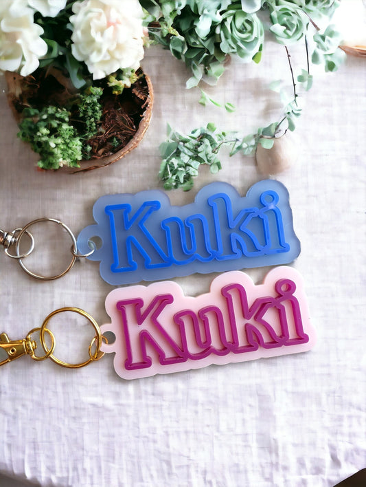 "Outline It" Double Layered Acrylic Keychains/Bag Tag