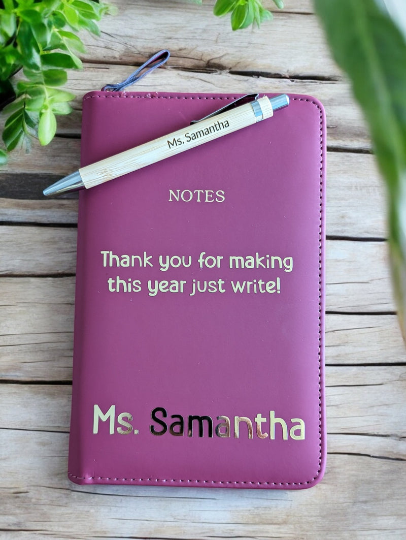 "Thank you for making this year just write!" Personalized Teacher Journal