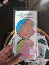 Bright and Bold Car Coasters