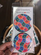 Bright and Bold Car Coasters