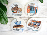 Humorous Coffee Lover Ceramic Coaster Set