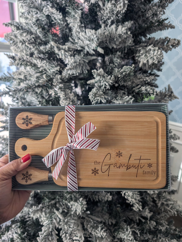 Personalized Mini Bamboo Cheeseboard Set