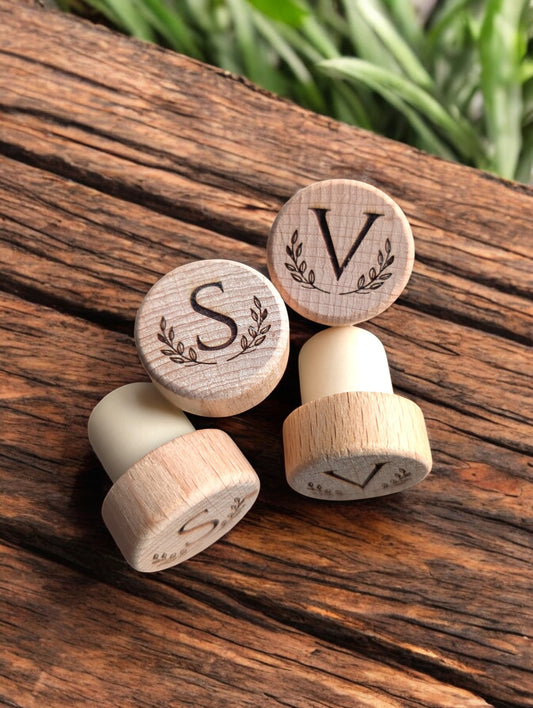 Monogram Wooden Wine Corks (Set of 4)