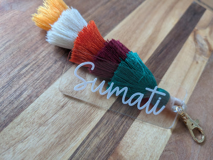 Color Tassel with Acrylic Name Tag