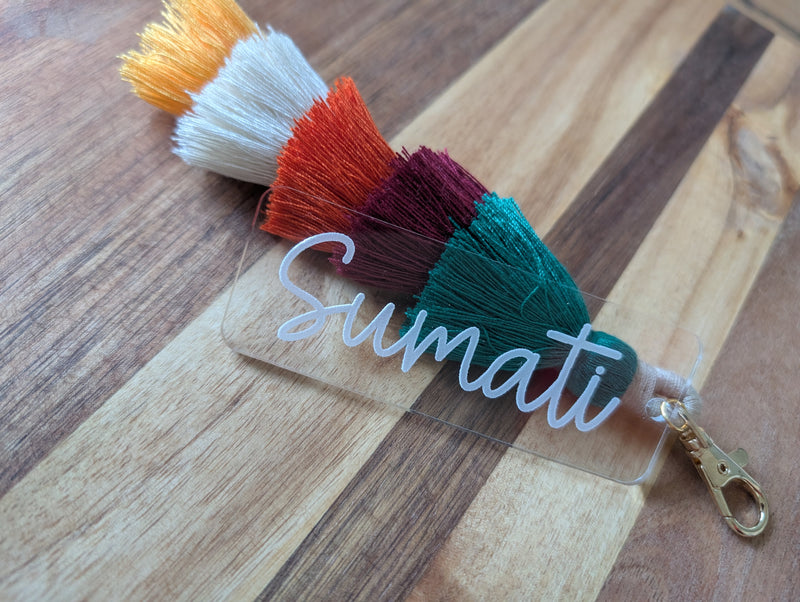Color Tassel with Acrylic Name Tag