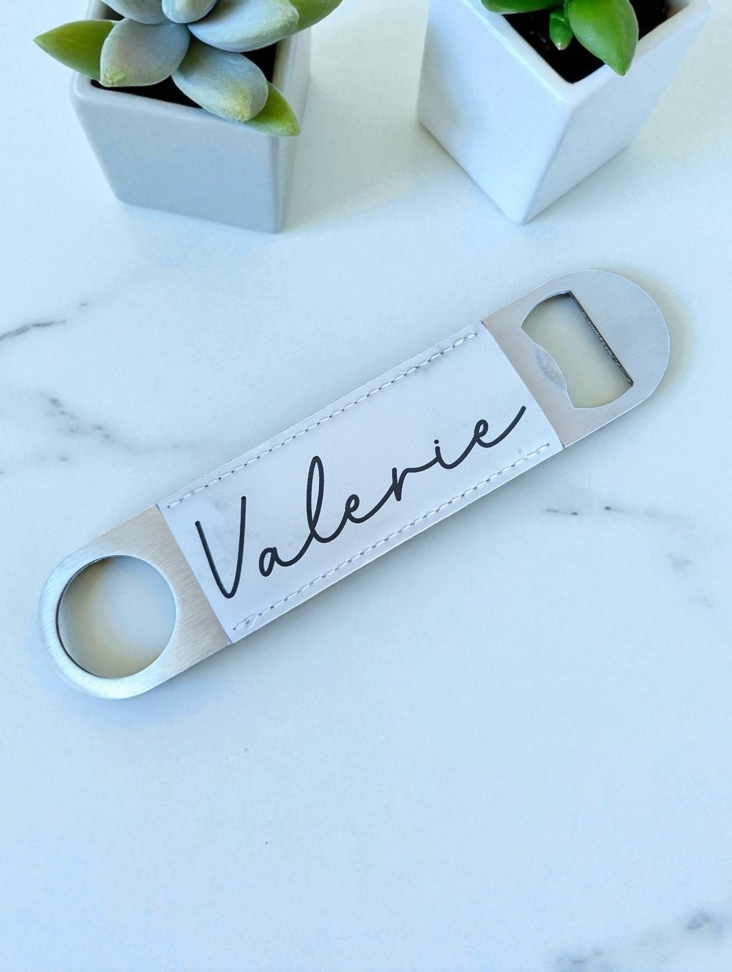 Personalized Leatherette Bottle Opener with Name