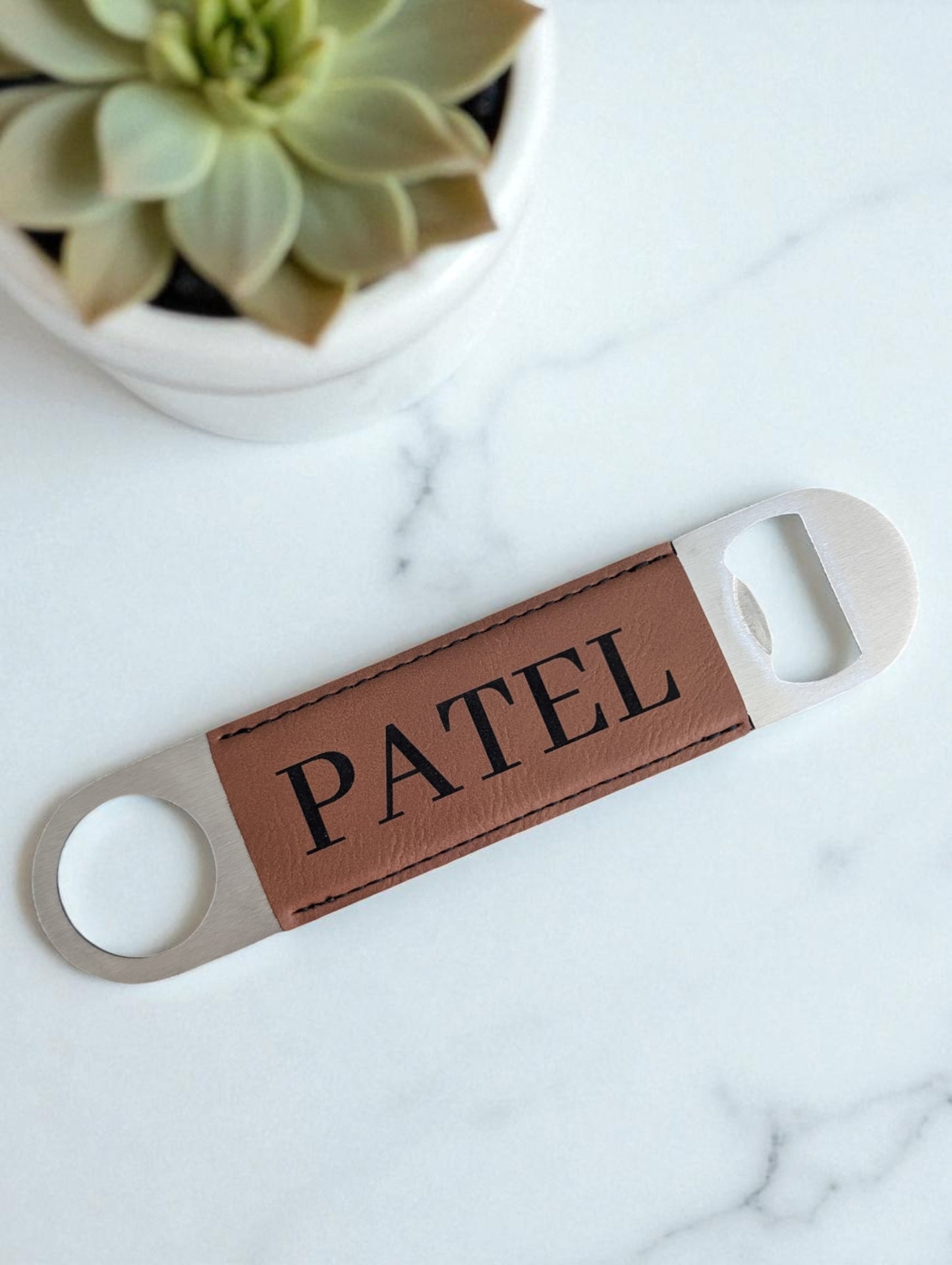 Personalized Leatherette Bottle Opener with Name