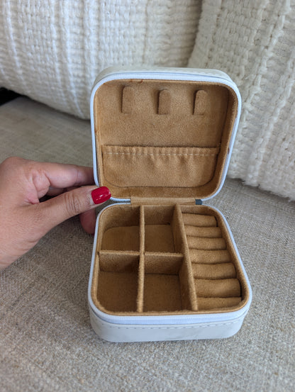 Personalized Leatherette Travel Jewelry Box with Floral Wreath