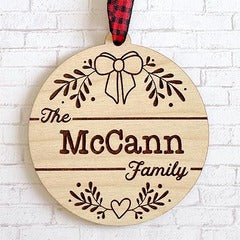 Family Name Ornament On Wood