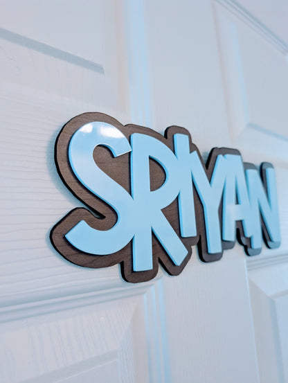 Personalized Wooden Door Name Sign