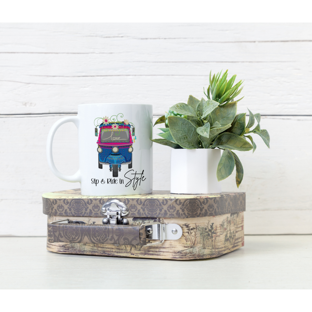 "Sip and Ride in Style" Personalized Mug