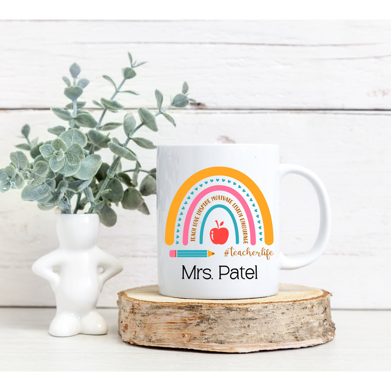 "Rainbow" Personalized Teacher Mug