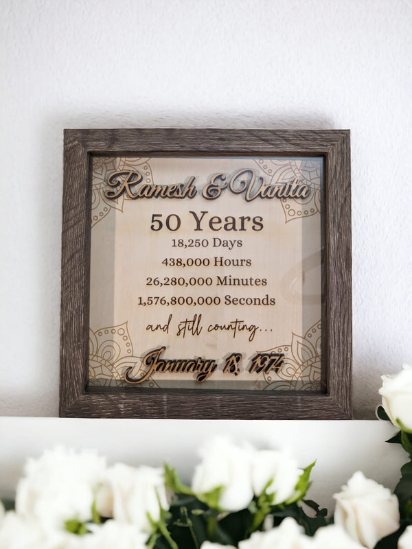 20th/50th  Anniversary Shadow Box