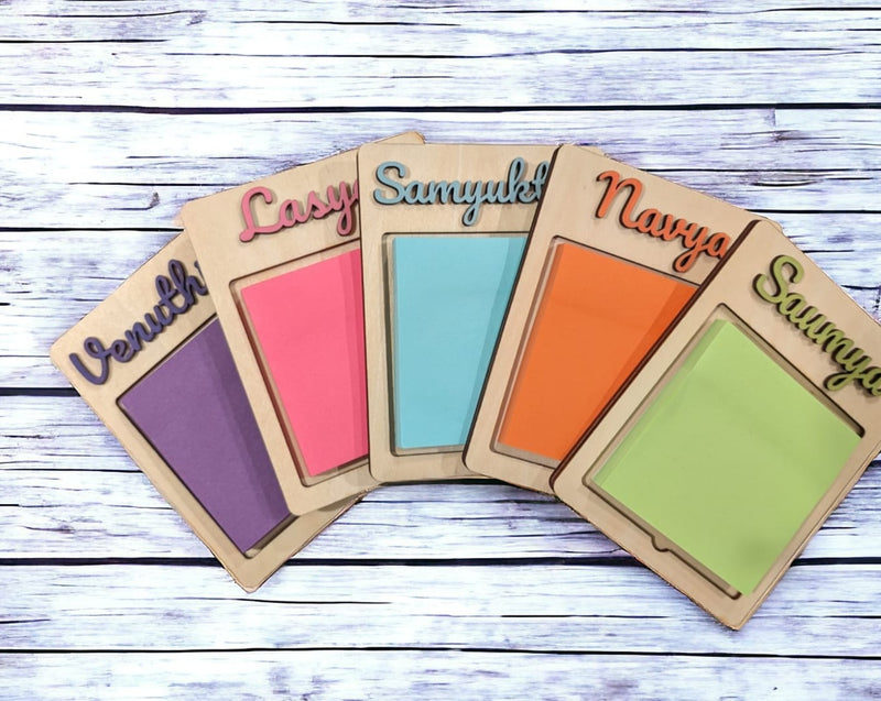 Personalized Colorful Post It Holders