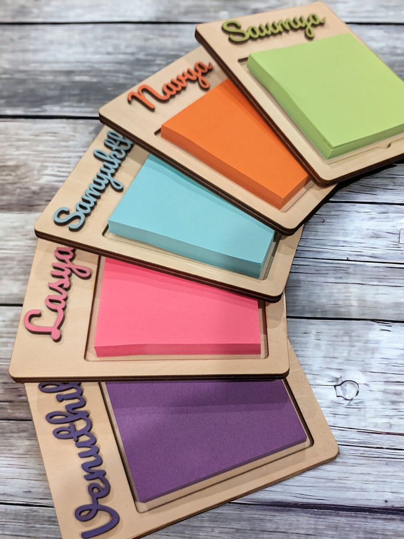 Personalized Colorful Post It Holders