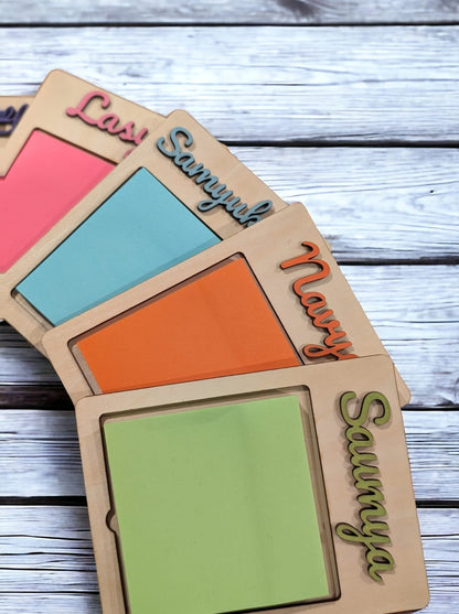 Personalized Colorful Post It Holders