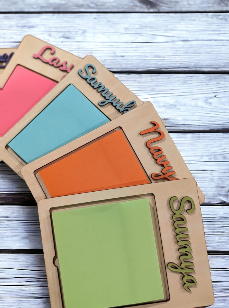 Personalized Colorful Post It Holders