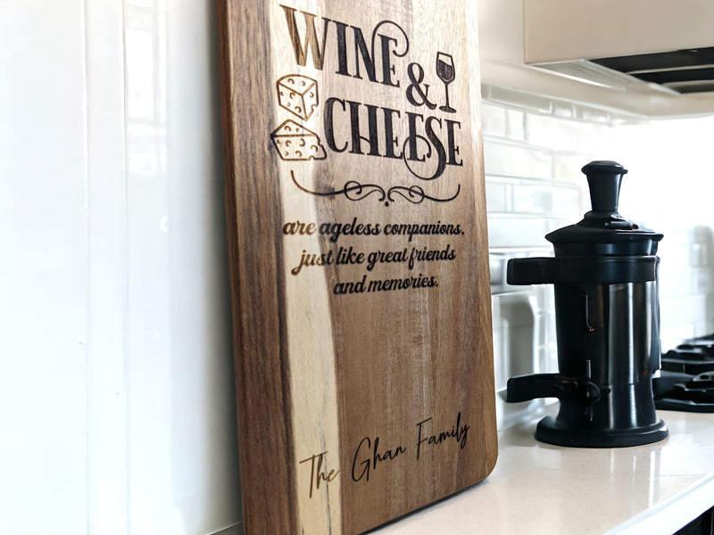 Wine & Cheese Acacia Wood Board