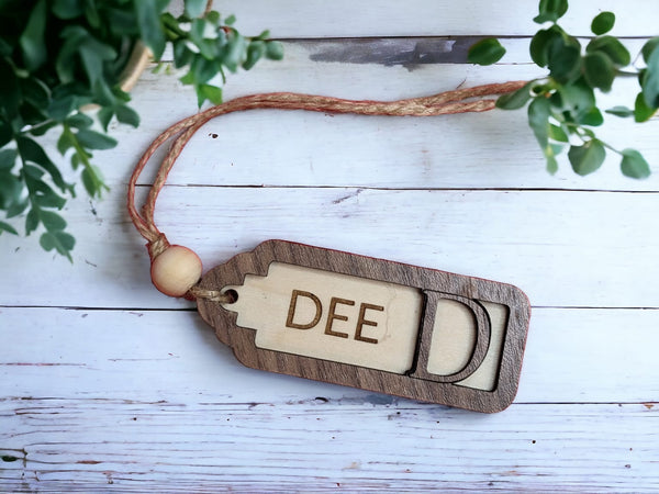 Personalized Double Layer Wooden Name Tag