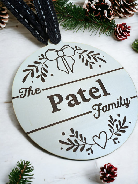 Family Name Ornament On Wood