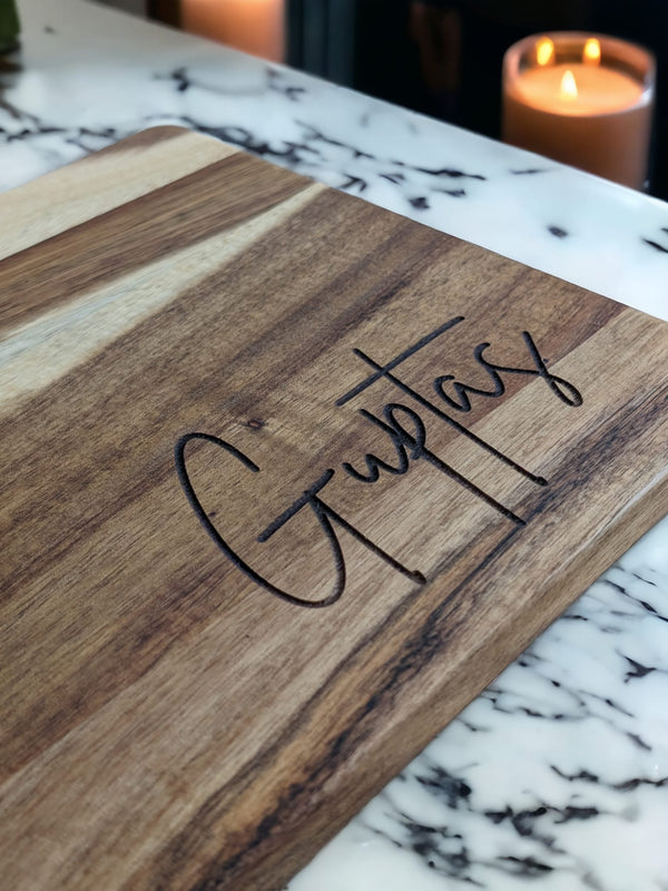 Acacia Cheeseboard Personalized with Family Name