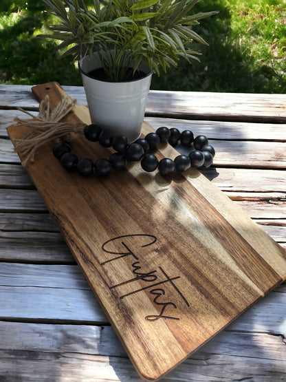 Personalized Acacia wood Cheeseboard with Handle