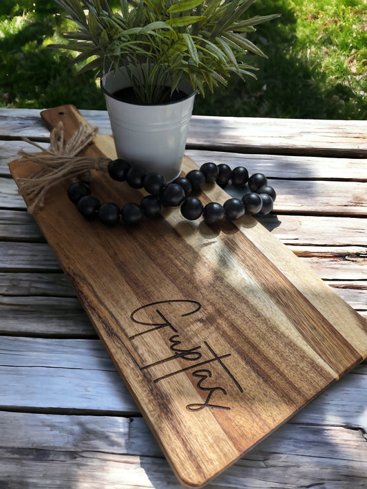 Personalized Acacia wood Cheeseboard with Handle