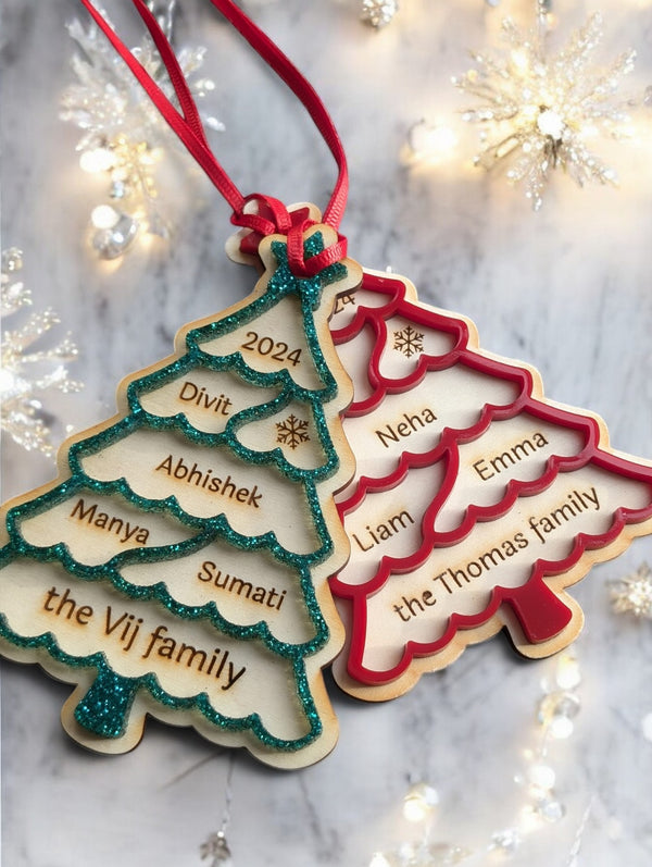 Personalized Double Layer Tree Ornament