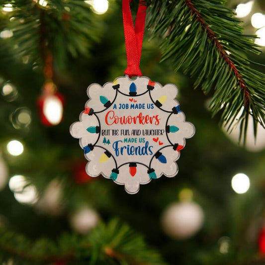 "Chance Made Us Coworkers" Christmas Lights Acrylic Ornament