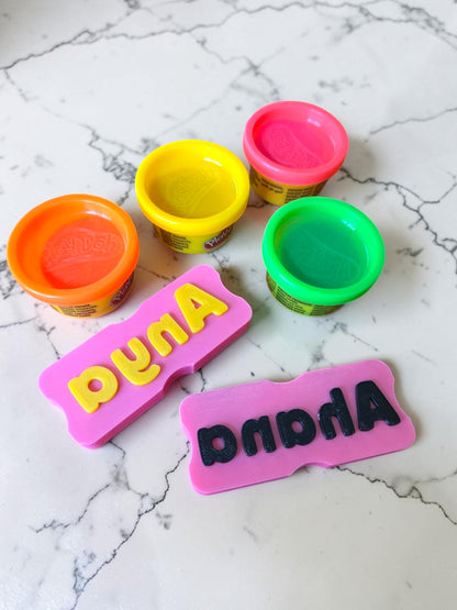 Personalized Playdough Name Stamper | Custom Dough Stamp for Kids | Sensory Play & Learning Tool