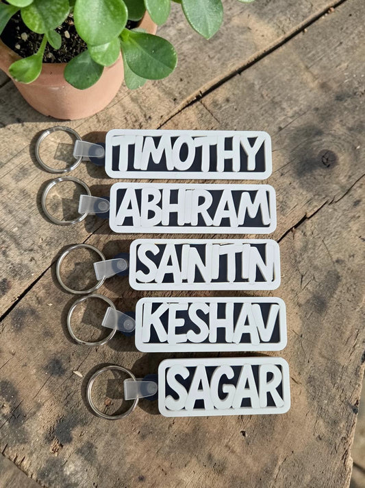 Personalized Border Bag Tag/Keychain