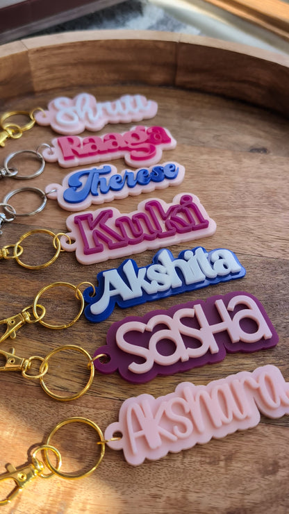 "Sun Splash" Double Layered Acrylic Keychains/Bag Tag