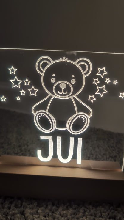 Night Light with Wooden Base